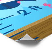 Poster Graphique de croissance de singe fille marine rose (Coin)