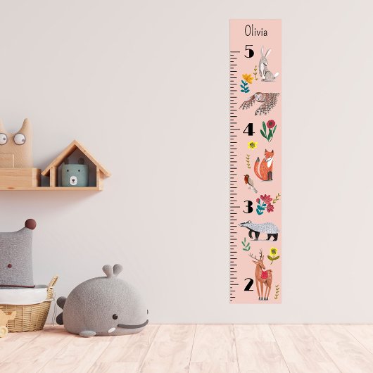 Poster Graphique de croissance des animaux de bois mignon