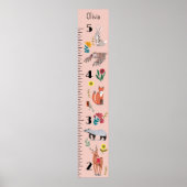 Poster Graphique de croissance des animaux de bois mignon (Devant)