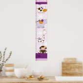 Poster Graphique de croissance des animaux de fille pourp (Cuisine)