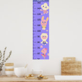 Poster Graphique de croissance des animaux mignons (Cuisine)