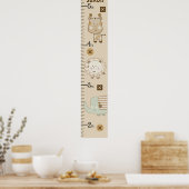 Poster Graphique de croissance des animaux Safari mignons (Cuisine)