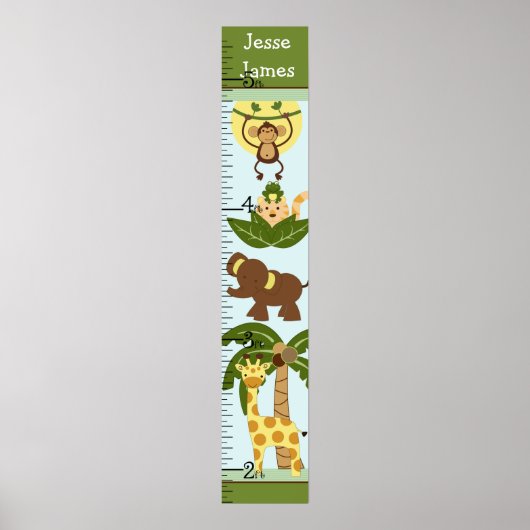 Poster Graphique de croissance des bébés de la Jungle Gar (Devant)