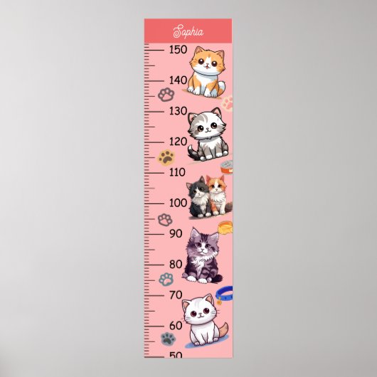 Poster Graphique de croissance des chats mignons (Devant)