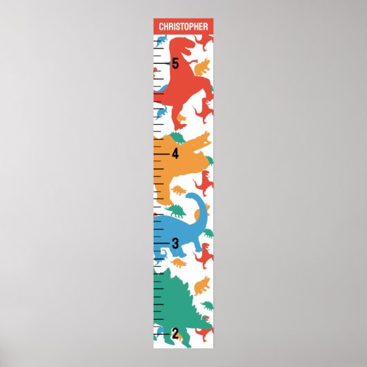 Poster Graphique de croissance des dinosaures (Devant)