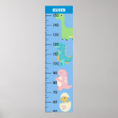 Poster Graphique de croissance des dinosaures mignons (Devant)