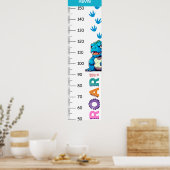 Poster Graphique de croissance des dinosaures mignons (Cuisine)