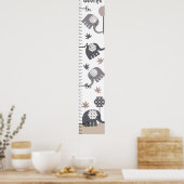 Poster Graphique de croissance des éléphants gris et bron (Cuisine)