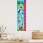 Poster Graphique de croissance des enfants - Abeilles et  (Cuisine)