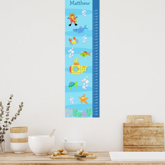 Poster Graphique de croissance des enfants - En mer (Cuisine)