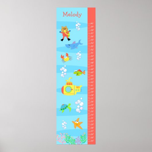 Poster Graphique de croissance des enfants - En mer (Devant)