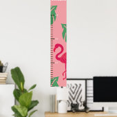 Poster Graphique de croissance des filles de Flamant rose (Bureau à domicile)
