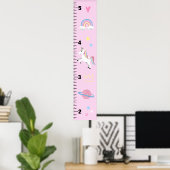 Poster Graphique de croissance des filles mignonne rose l (Bureau à domicile)