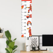 Poster Graphique de croissance des pompiers mignons (Bureau à domicile)