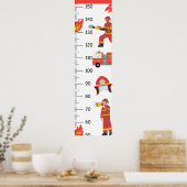Poster Graphique de croissance des pompiers mignons (Cuisine)