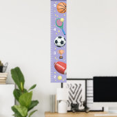 Poster Graphique de croissance des sports mignons pourpre (Bureau à domicile)