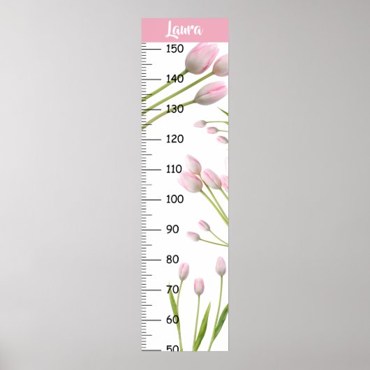 Poster Graphique de croissance des tulipes élégantes (Devant)