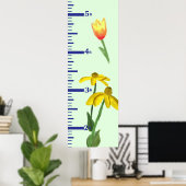 Poster Graphique de croissance des tulipes et marguerites (Bureau à domicile)