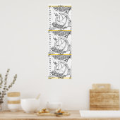 Poster Graphique de croissance - Dragon dans les arbres (Cuisine)