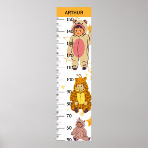 Poster Graphique de croissance du costume animal mignon