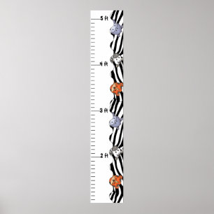 Poster Graphique de croissance du zoo des animaux de la j