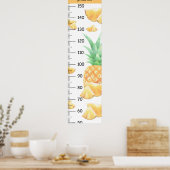 Poster Graphique de croissance élégant d'ananas (Cuisine)