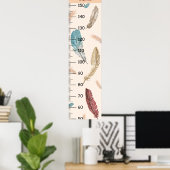 Poster Graphique de croissance en plume mignonne pour les (Bureau à domicile)