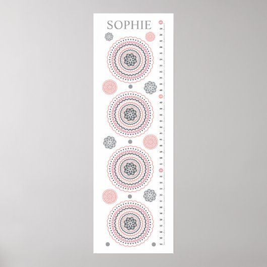 Poster Graphique de croissance Fleur personnalisée Baby G (Devant)