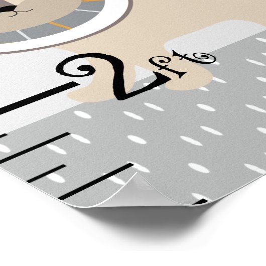 Poster Graphique de croissance gris des animaux de la Jun (Coin)