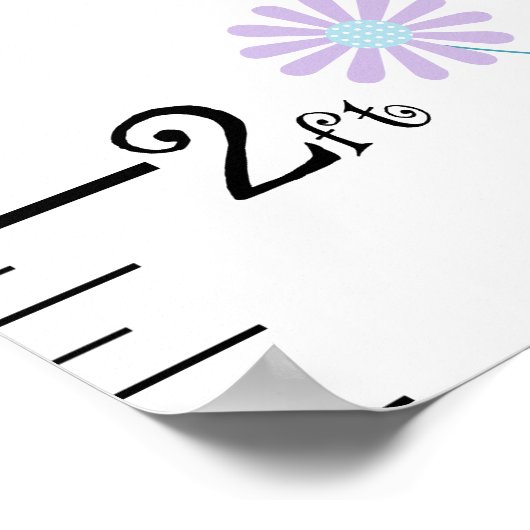 Poster Graphique de croissance Papillons et Fleurs Gardez (Coin)