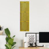 Poster Graphique de croissance - Planches de bambou avec (Bureau à domicile)