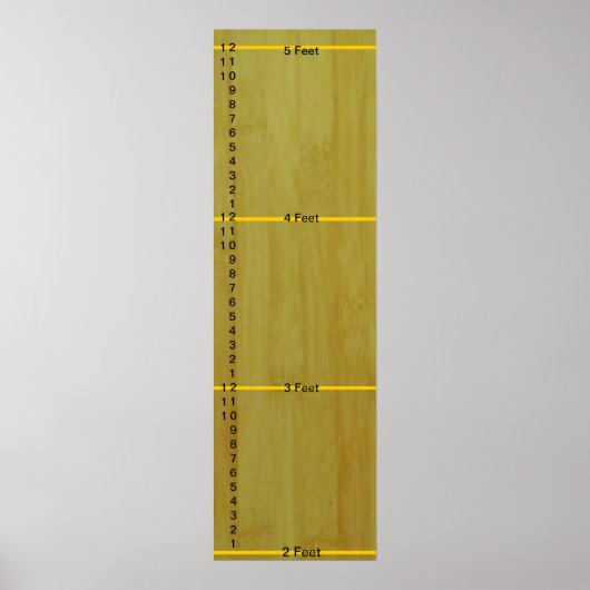 Poster Graphique de croissance - Planches de bambou avec (Devant)
