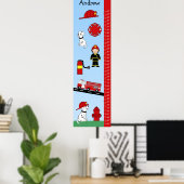 Poster Graphique de croissance pour enfants Camion d'ince (Bureau à domicile)