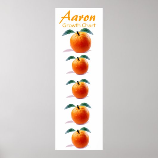Poster Graphique de croissance pour enfants Orange Blosso (Devant)