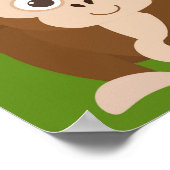 Poster Graphique de croissance pour enfants - Singes fill (Coin)