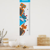 Poster Graphique de croissance Robot Trio Enfants (Cuisine)