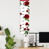 Poster Graphique de croissance Rose Élégant Filles Mesure (Bureau à domicile)