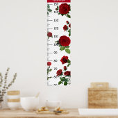 Poster Graphique de croissance Rose Élégant Filles Mesure (Cuisine)
