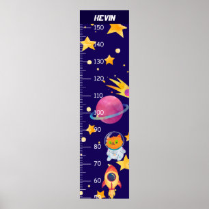 Poster Graphique De Croissance Spatiale De L'Astronaut De