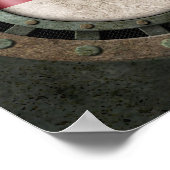 Poster Graphique de disque de drapeau de Monacan en acier (Coin)