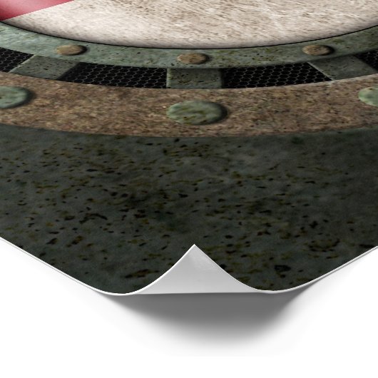 Poster Graphique de disque de drapeau de Monacan en acier (Coin)