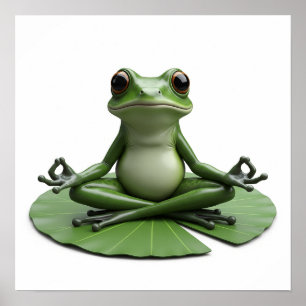 Poster Graphique de grenouille contemplative