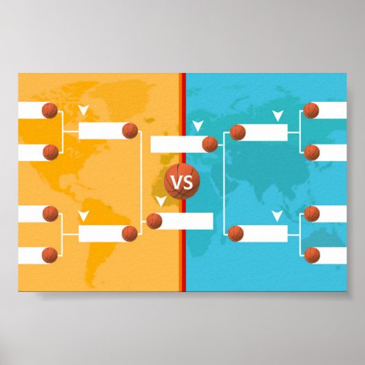 Poster Graphique de jeu de basket-ball (Devant)