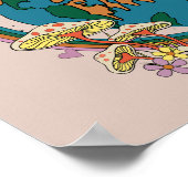 Poster Graphique de la Terre mère rétro des années 70 (Coin)