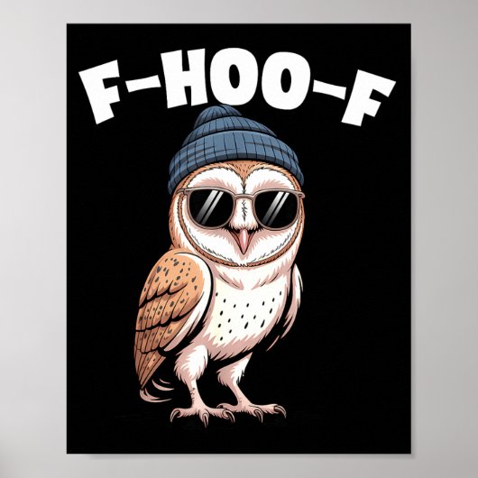 Poster Graphique de mème d'oiseau drôle F-hoo-f (Devant)