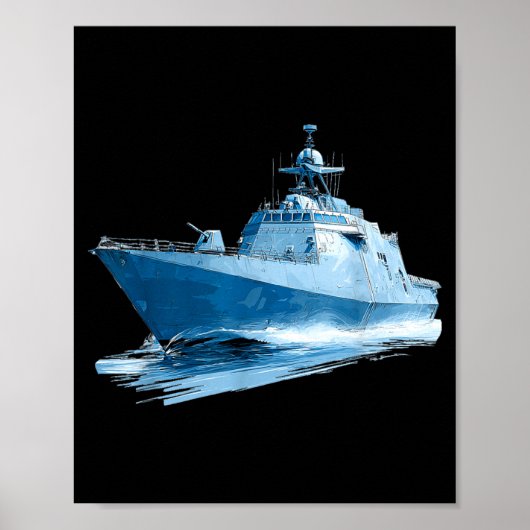 Poster Graphique de navire militaire génial (Devant)