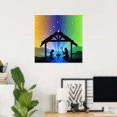 Poster Graphique de Noël du directeur de la nativité (Bureau à domicile)