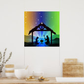 Poster Graphique de Noël du directeur de la nativité (Cuisine)