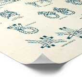 Poster Graphique de noeuds et de branches nautiques (Coin)