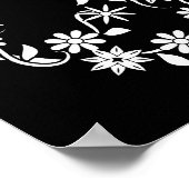 Poster Graphique de paix Simple Étoiles & Fleurs (Coin)